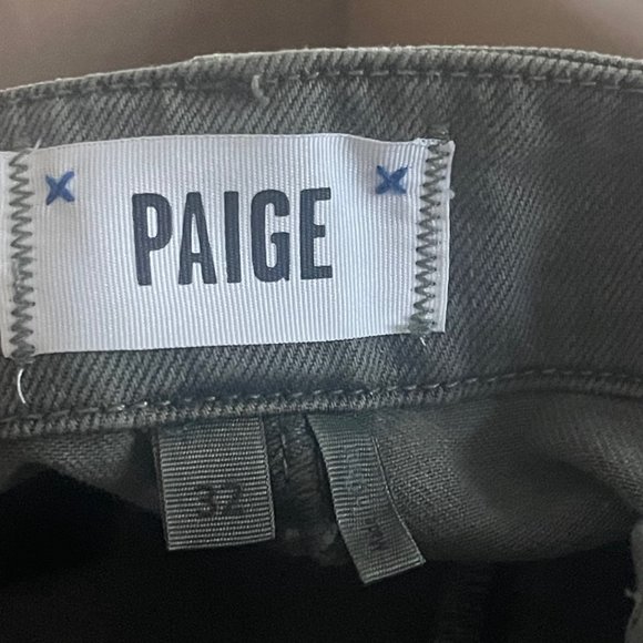 Paige Women's NWOT Vintage Ivy Green Cut Off Mayslie Utility High Rise Shorts 32 - Picture 3 of 8